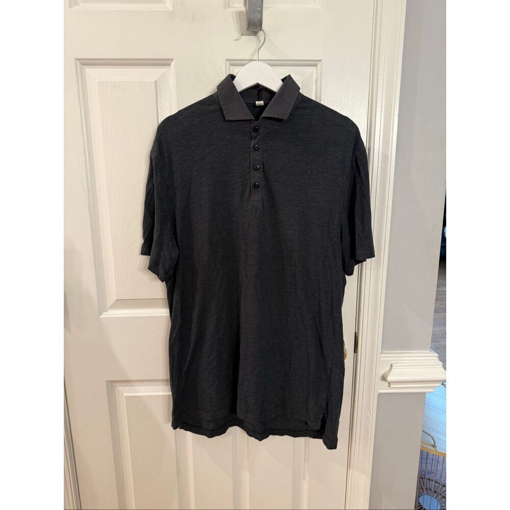 Lululemon Men’s Dark Gray Polo Shirt sz XL EUC